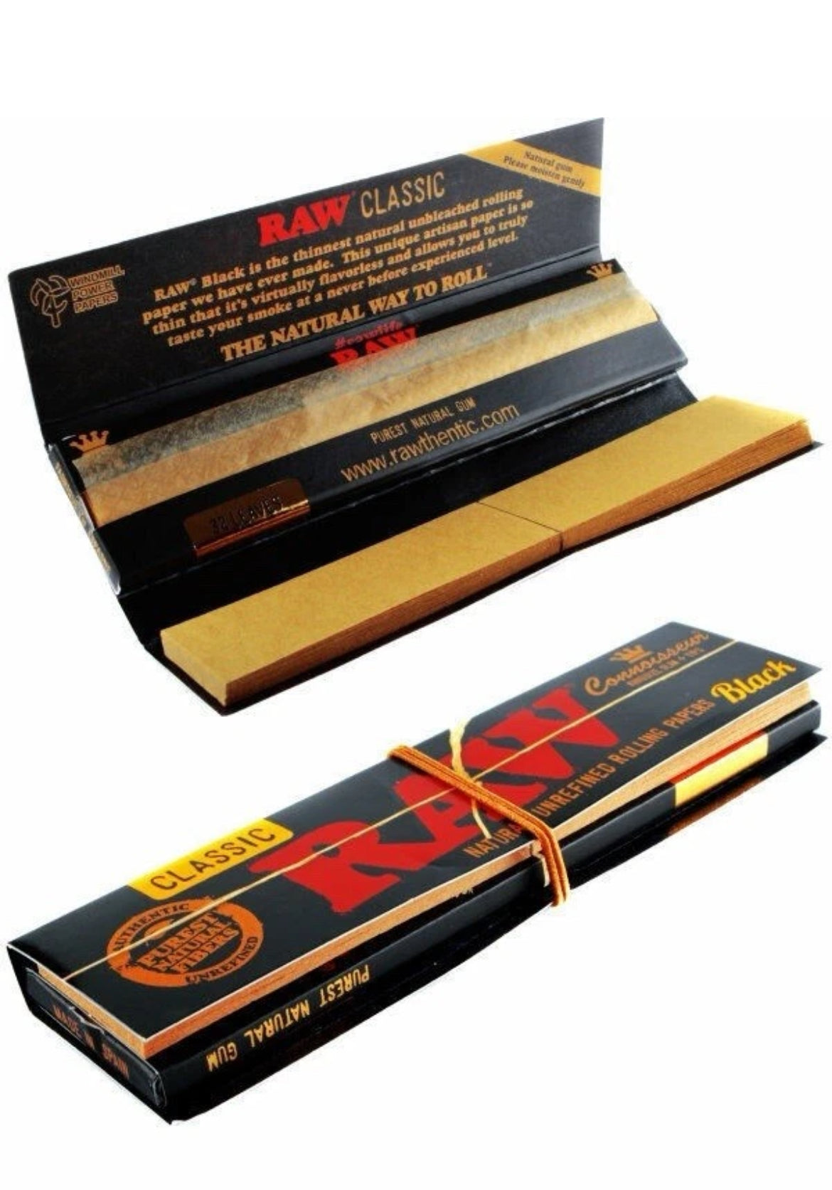 Black Raw With Roach Raw Classic Connoisseur Raw Papers With Tips King Size
