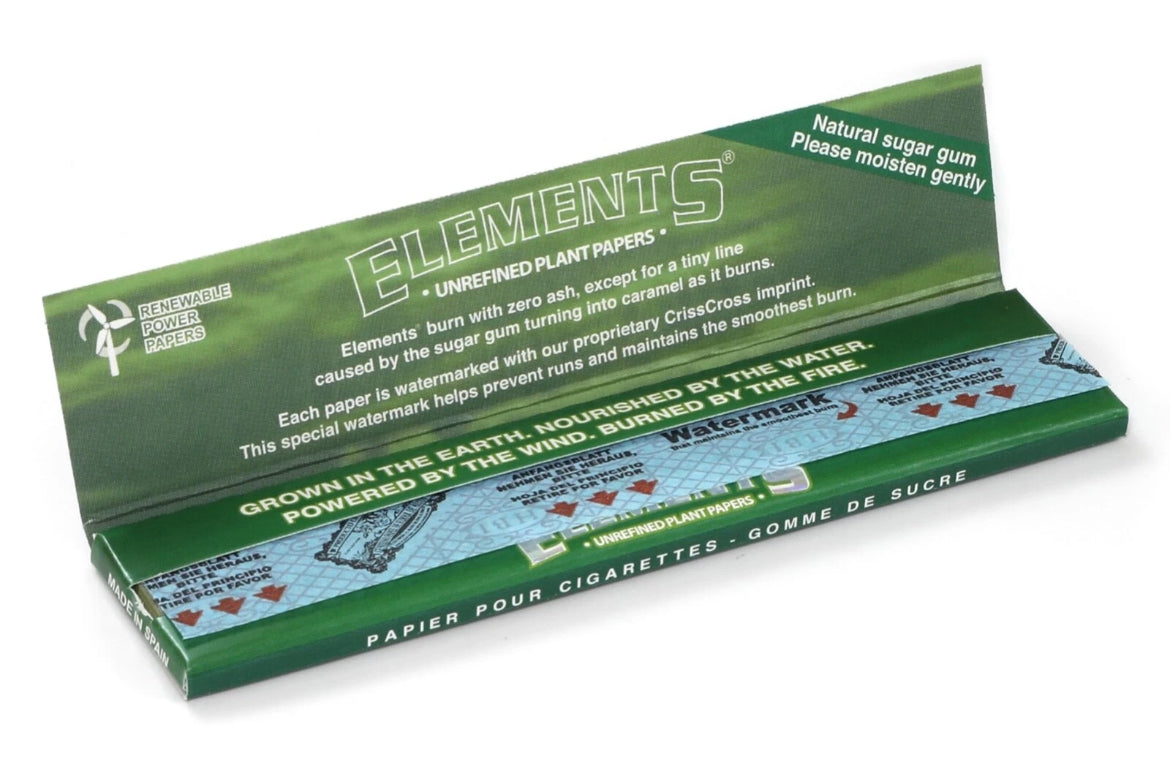 Elements Green King Size Slim Rolling Papers Skin Genuine