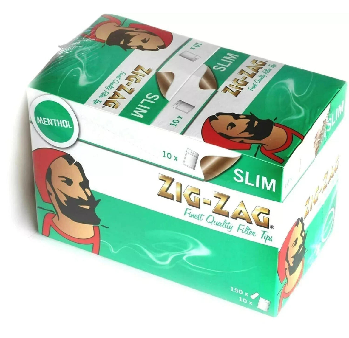 Zig Zag Menthol Slim Filter Tips Resealable Bags of 150 Tips