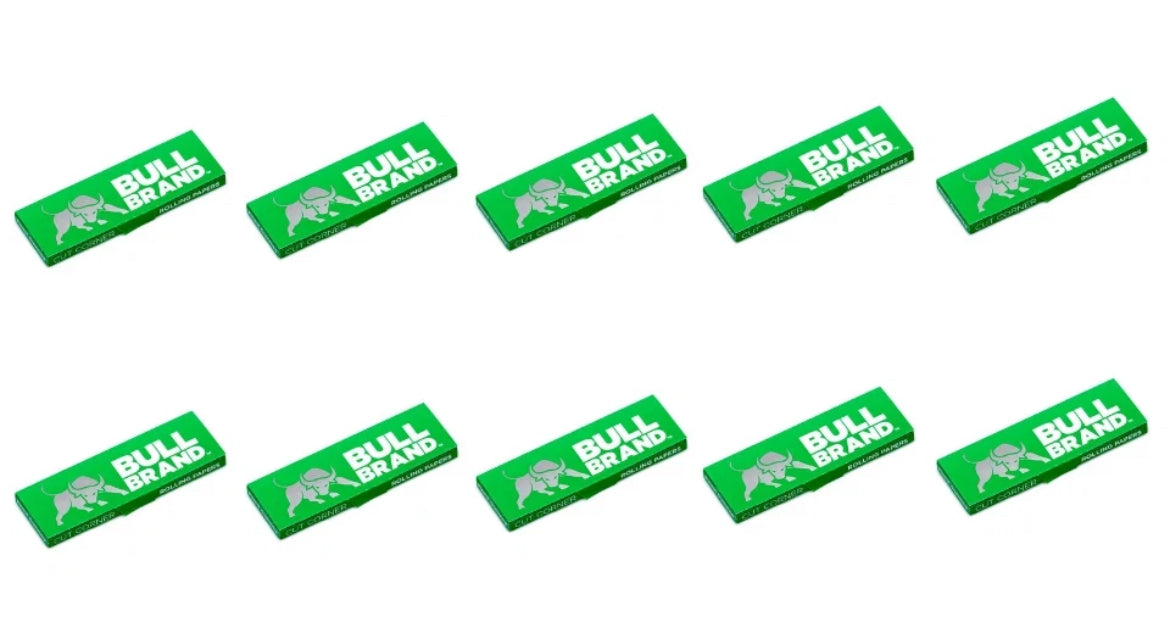 BULL BRAND Green Cut Corner Rolling Papers Genuine