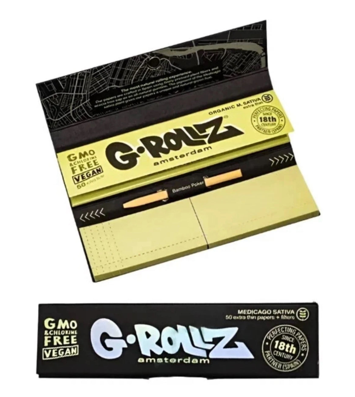 G-Rollz Medicago Black Connoisseur Rolling Paper Tips