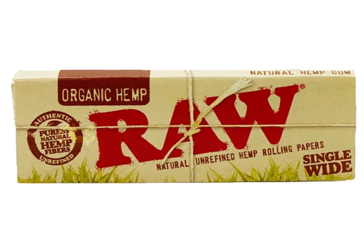 RAW ORGANIC Hemp Single Wide Standard Regular Natural Rolling Paper