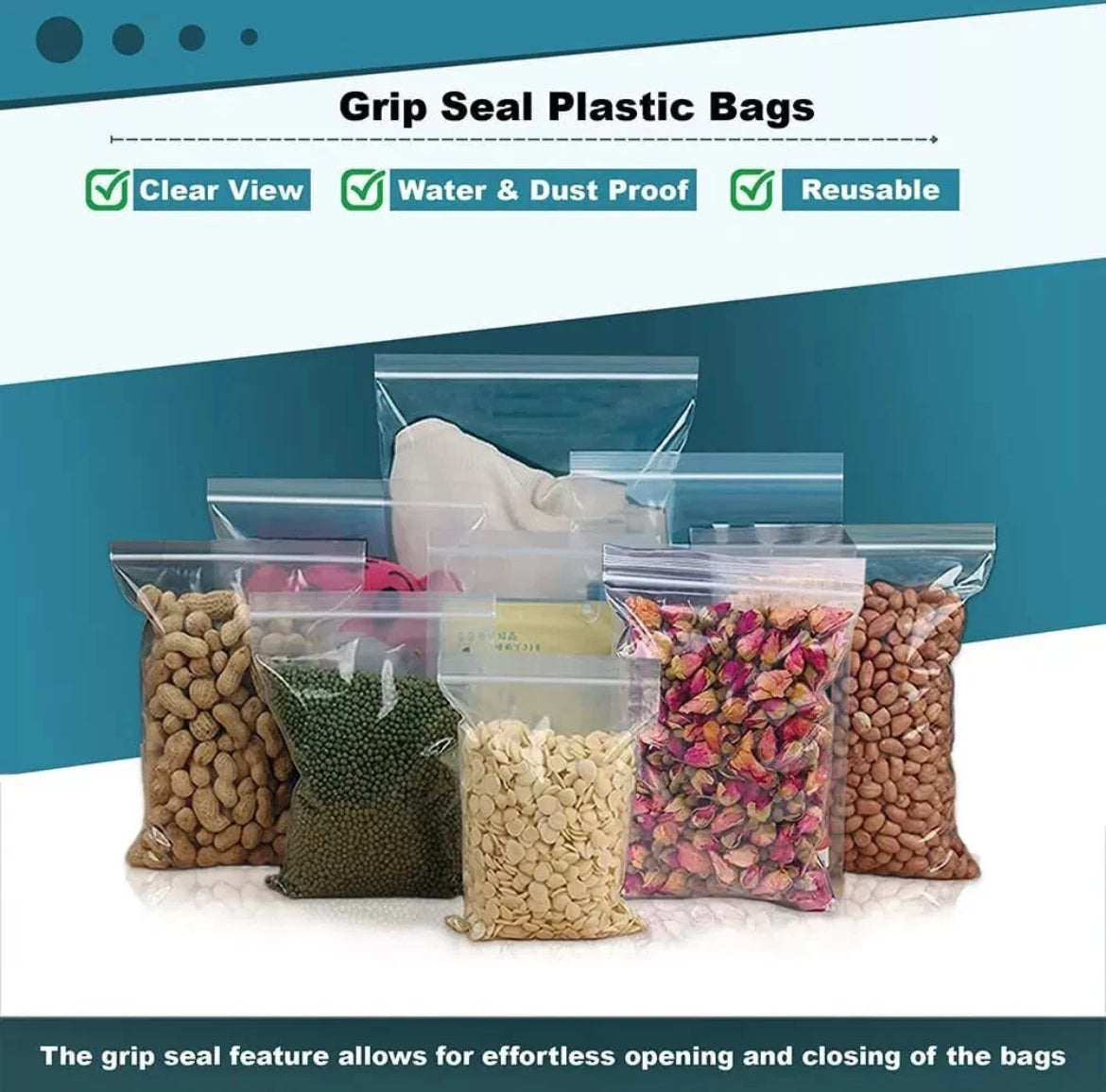 GRIP SEAL BAGS Self Resealable Clear Polythene Poly Plastic Zip Lock