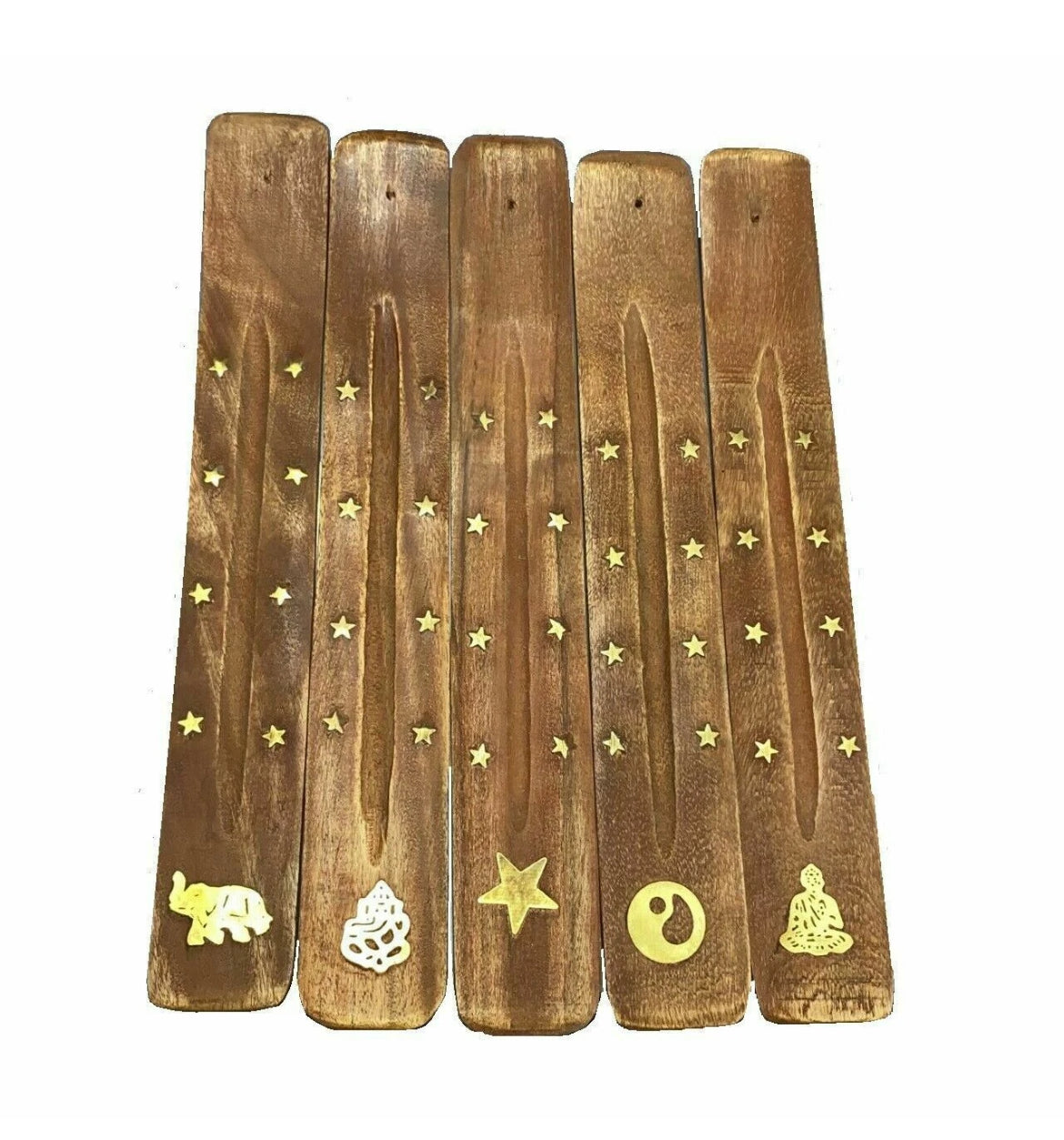 Vintage Wooden Incense Stick Holder Joss Insence Insense Burner Ash Catcher Kit