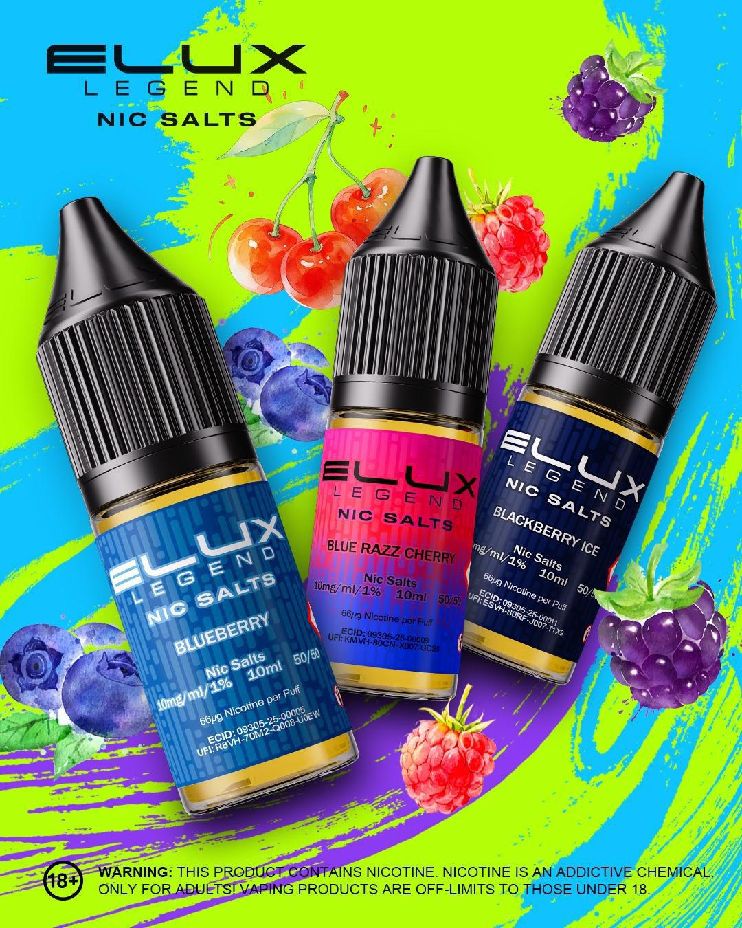 ELUX  Legend Nic Salt Vape Juice 10ml E-Liquid 10mg & 20mg E-Cig