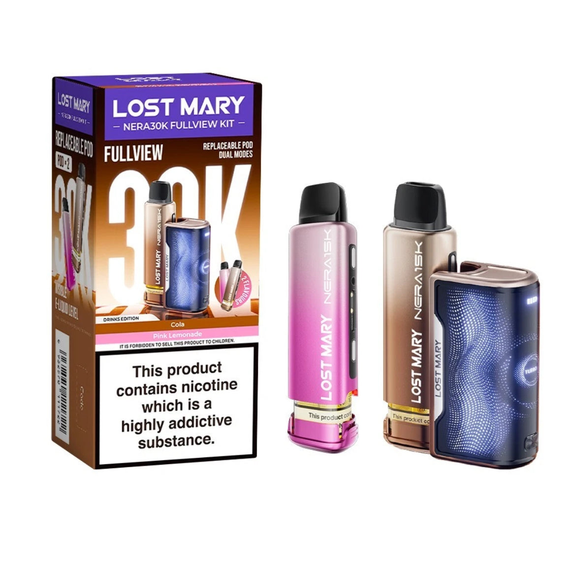 Lost Mary Nera 30K Fullview Pre-filled Vape Pod 800mAh 20mg Pre-filled Pods