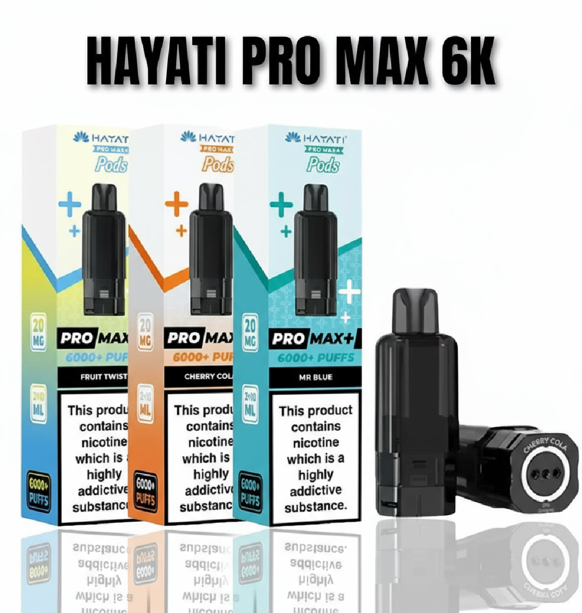 Hayati Pro Max 6K  Refill Pods Pre-filled  Replaceable Pods 20MGmg
