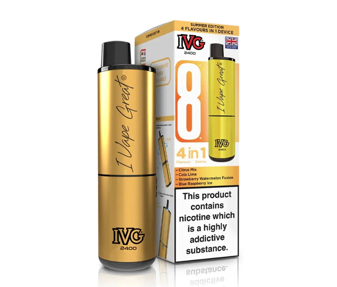 IVG 2400 4 in 1 Rechargeable & Refillable Pod Kit 2400 Puffs Reusable
