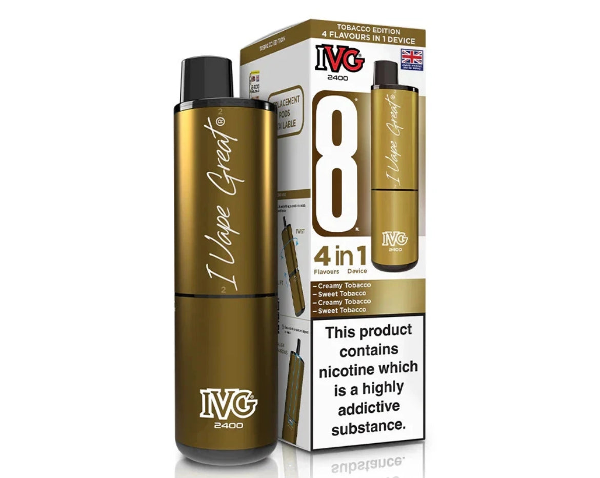 IVG 2400 4 in 1 Rechargeable & Refillable Pod Kit 2400 Puffs Reusable