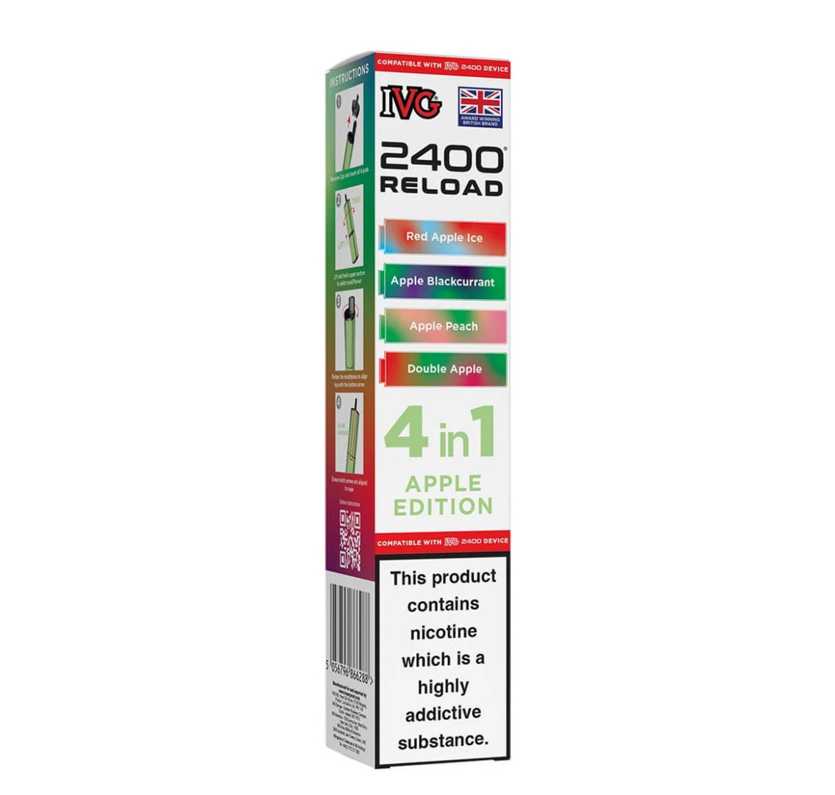 IVG 2400 Refill Pods  4 in 1 Pre-filled Refill Pods 2400 Puffs 4x2ml Reload