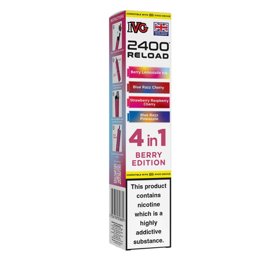 IVG 2400 Refill Pods  4 in 1 Pre-filled Refill Pods 2400 Puffs 4x2ml Reload