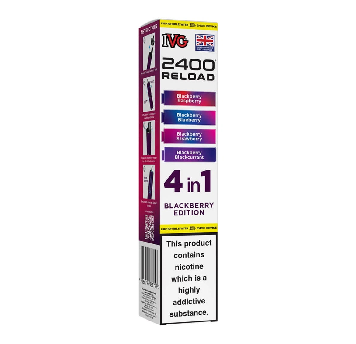 IVG 2400 Refill Pods  4 in 1 Pre-filled Refill Pods 2400 Puffs 4x2ml Reload