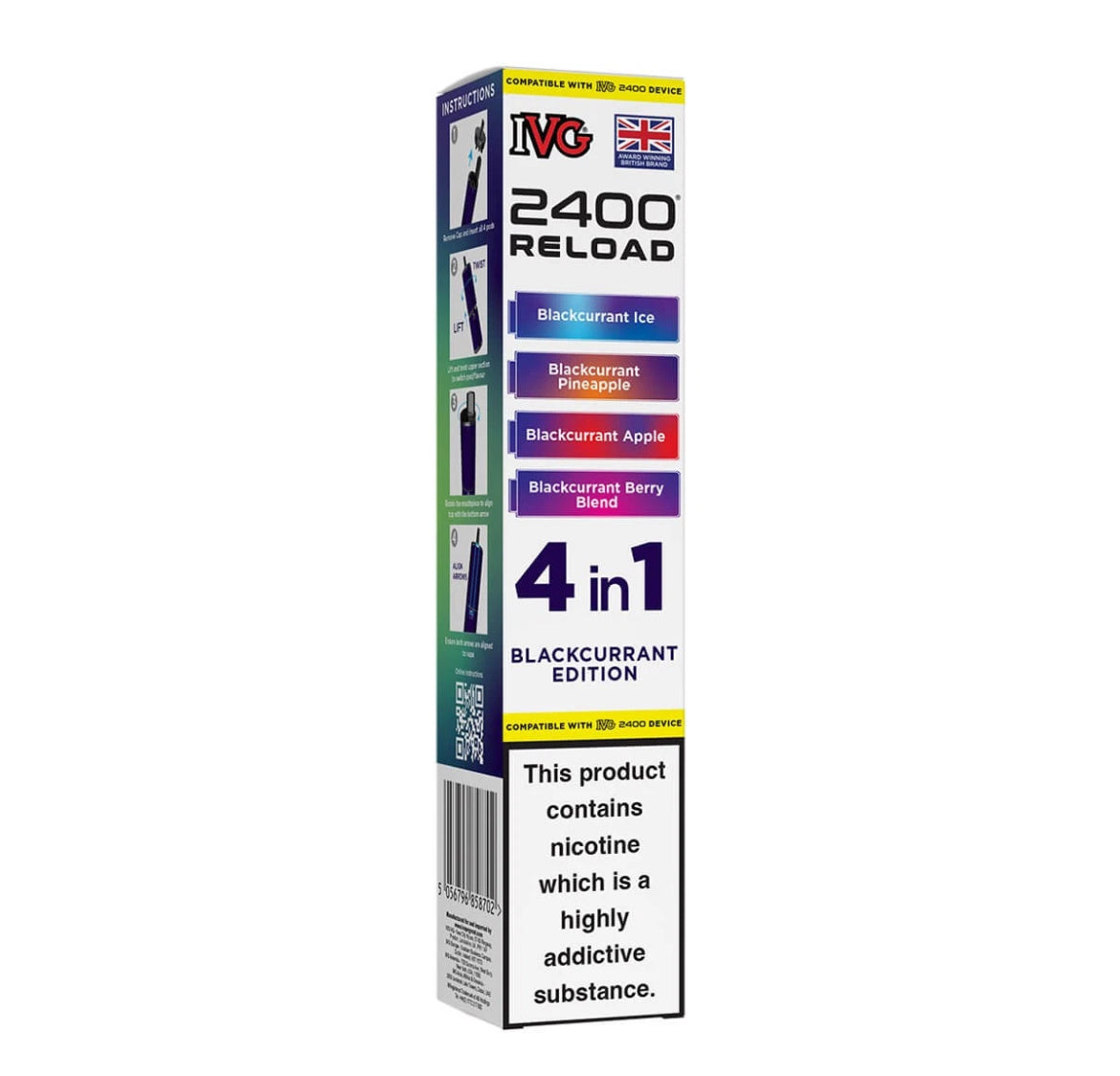 IVG 2400 Refill Pods  4 in 1 Pre-filled Refill Pods 2400 Puffs 4x2ml Reload