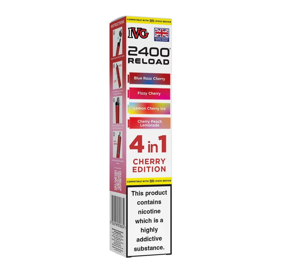 IVG 2400 Refill Pods  4 in 1 Pre-filled Refill Pods 2400 Puffs 4x2ml Reload