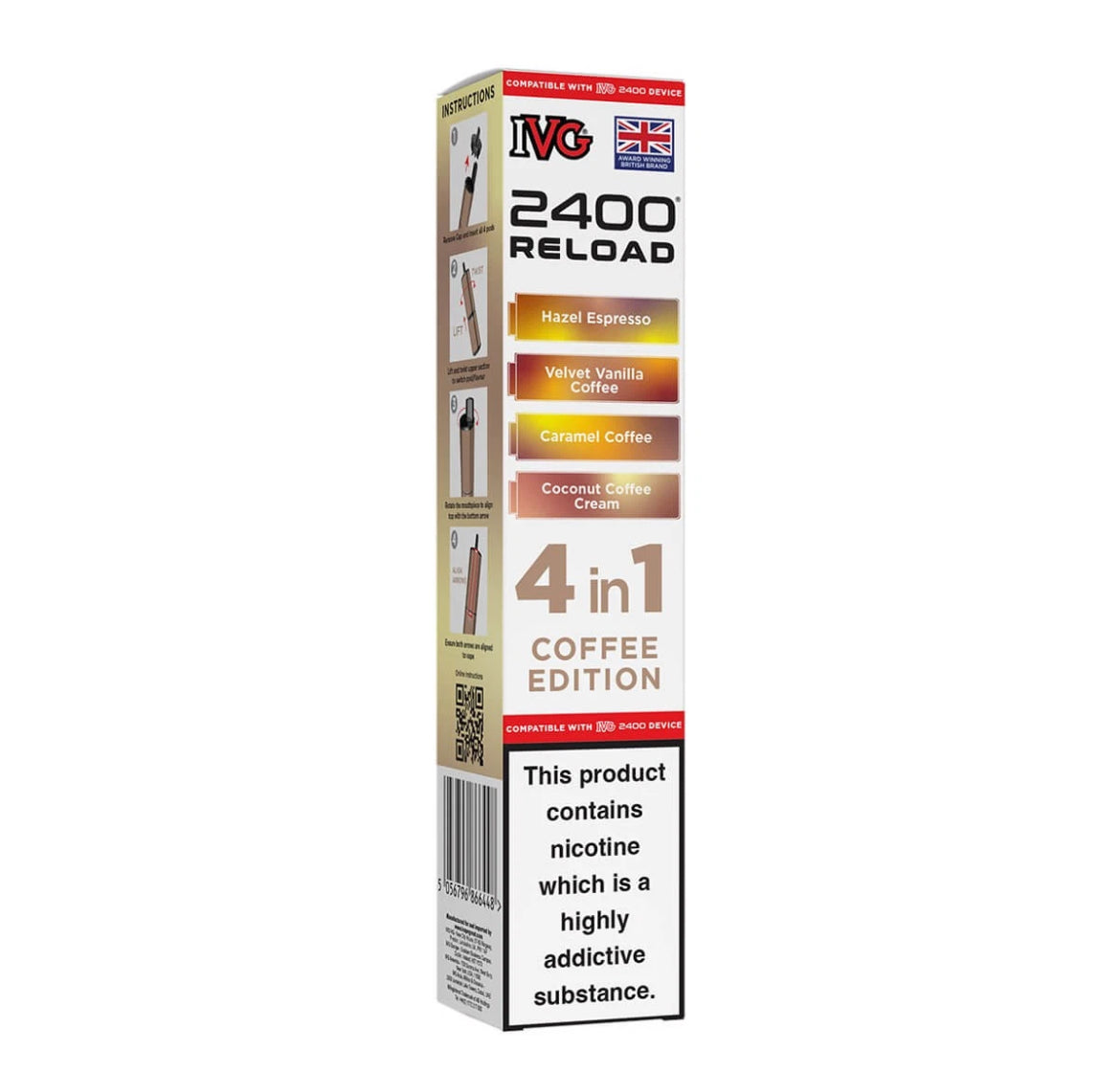 IVG 2400 Refill Pods  4 in 1 Pre-filled Refill Pods 2400 Puffs 4x2ml Reload