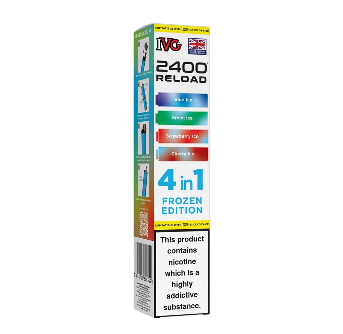 IVG 2400 Refill Pods  4 in 1 Pre-filled Refill Pods 2400 Puffs 4x2ml Reload