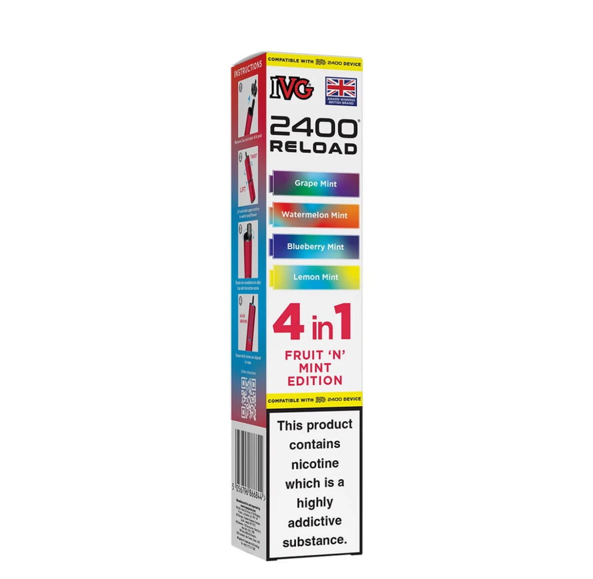 IVG 2400 Refill Pods  4 in 1 Pre-filled Refill Pods 2400 Puffs 4x2ml Reload