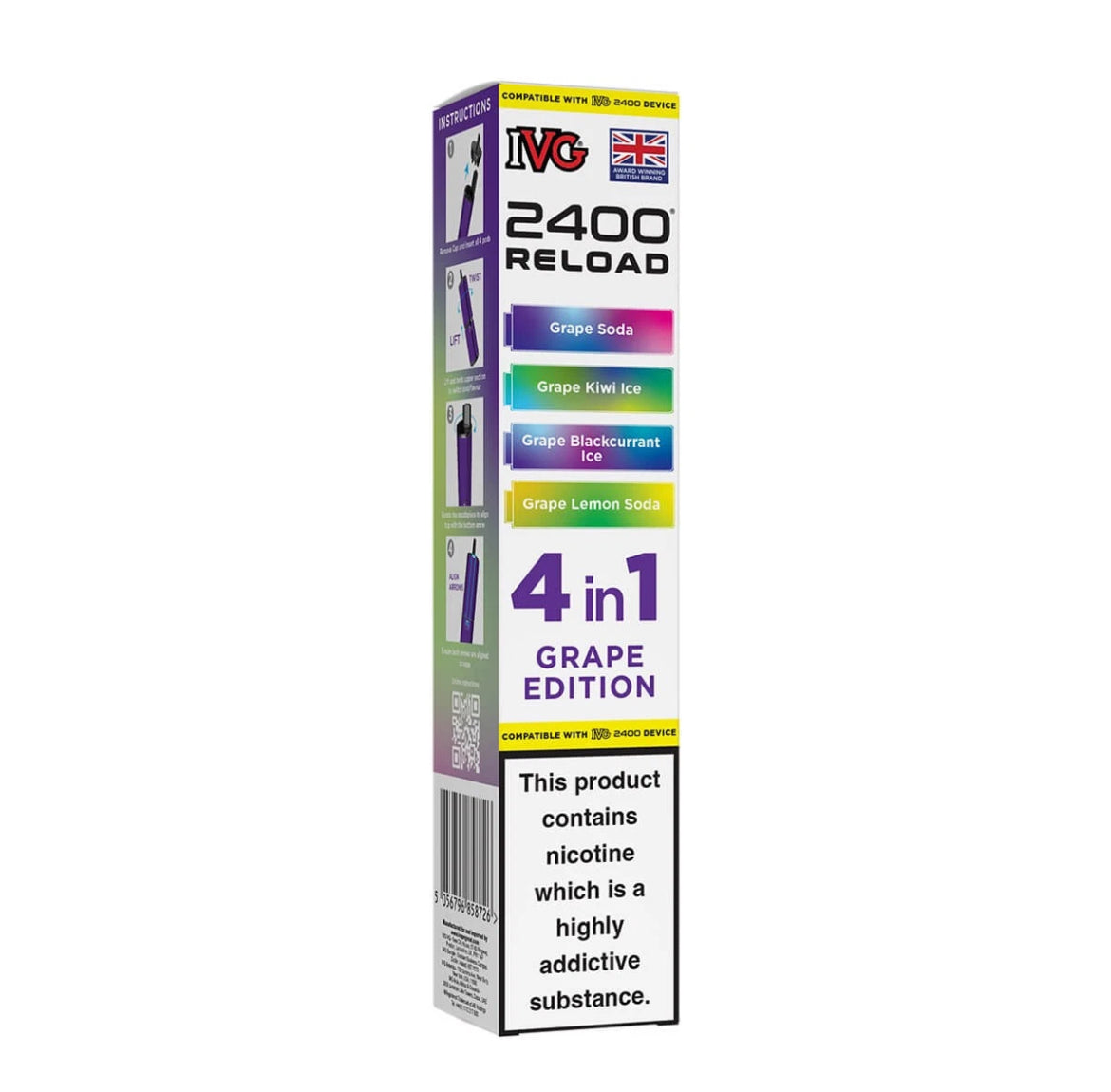 IVG 2400 Refill Pods  4 in 1 Pre-filled Refill Pods 2400 Puffs 4x2ml Reload