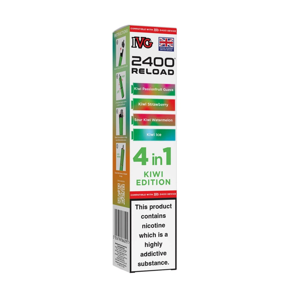IVG 2400 Refill Pods  4 in 1 Pre-filled Refill Pods 2400 Puffs 4x2ml Reload