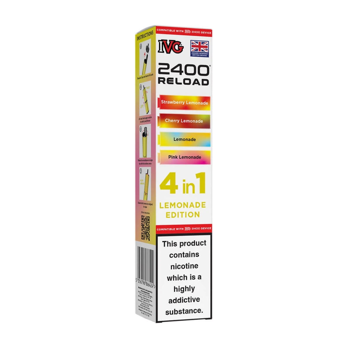 IVG 2400 Refill Pods  4 in 1 Pre-filled Refill Pods 2400 Puffs 4x2ml Reload
