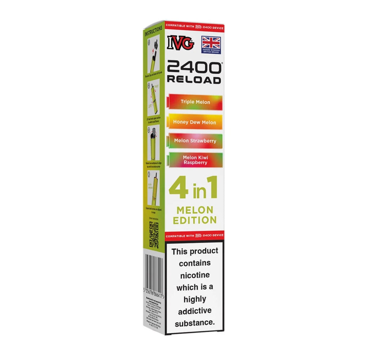 IVG 2400 Refill Pods  4 in 1 Pre-filled Refill Pods 2400 Puffs 4x2ml Reload