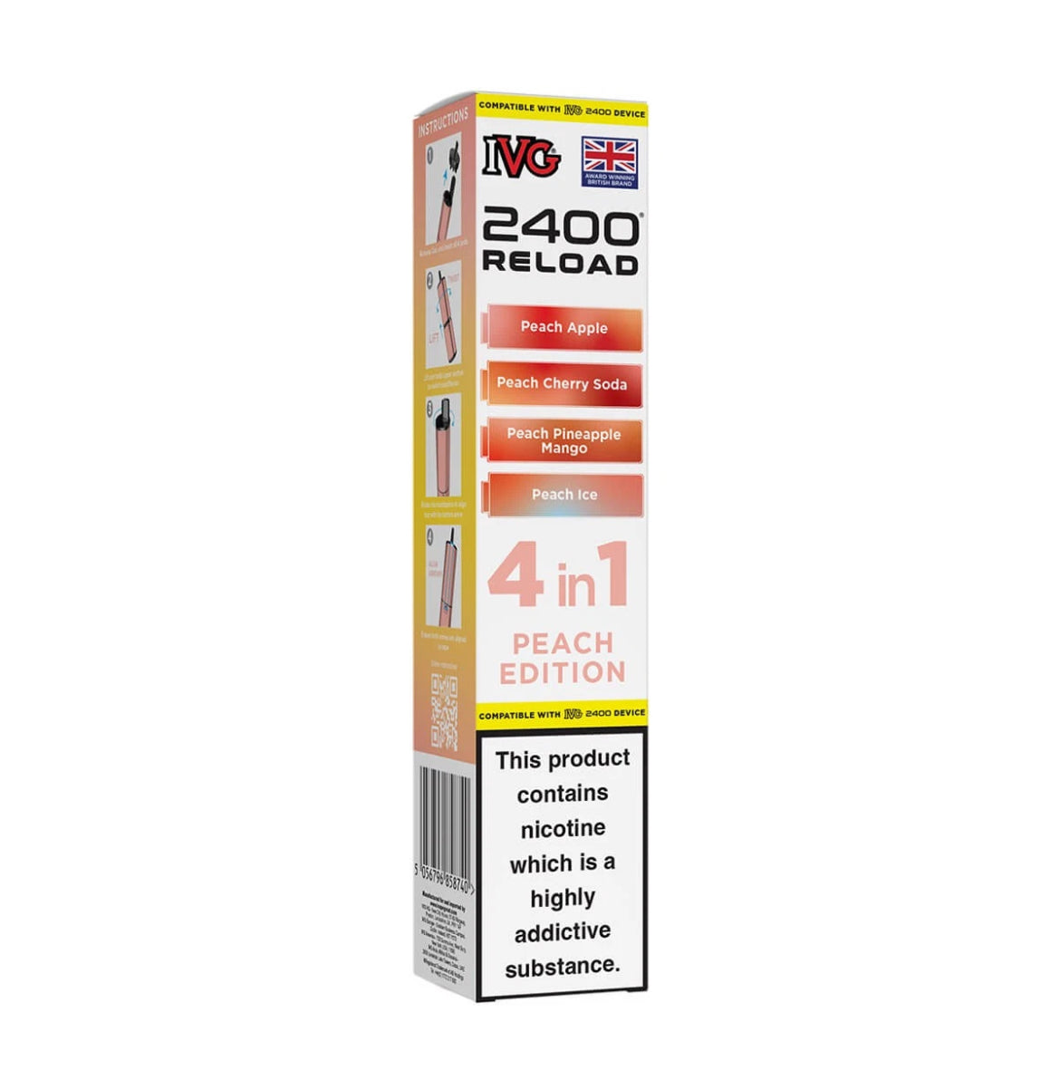 IVG 2400 Refill Pods  4 in 1 Pre-filled Refill Pods 2400 Puffs 4x2ml Reload