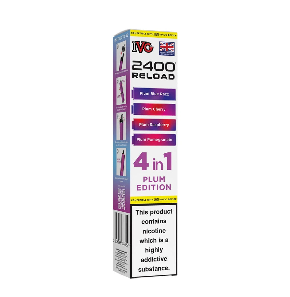 IVG 2400 Refill Pods  4 in 1 Pre-filled Refill Pods 2400 Puffs 4x2ml Reload