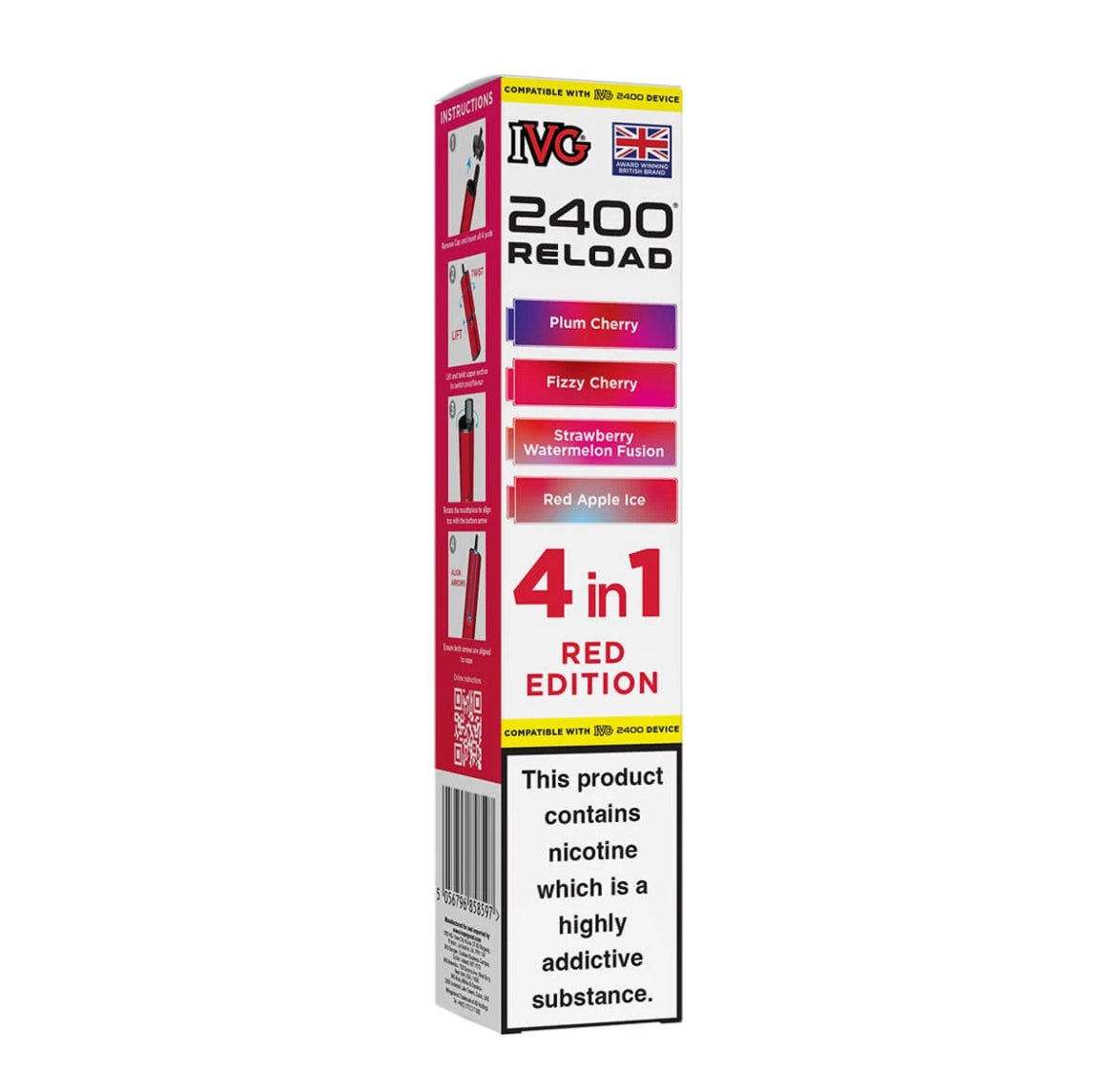 IVG 2400 Refill Pods  4 in 1 Pre-filled Refill Pods 2400 Puffs 4x2ml Reload