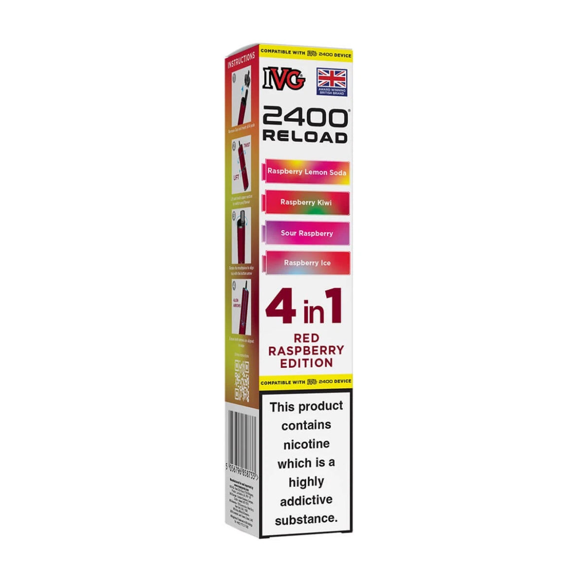 IVG 2400 Refill Pods  4 in 1 Pre-filled Refill Pods 2400 Puffs 4x2ml Reload