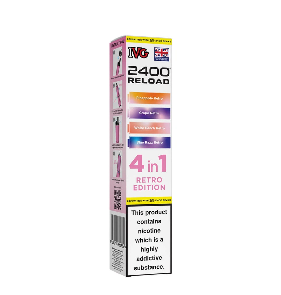 IVG 2400 Refill Pods  4 in 1 Pre-filled Refill Pods 2400 Puffs 4x2ml Reload