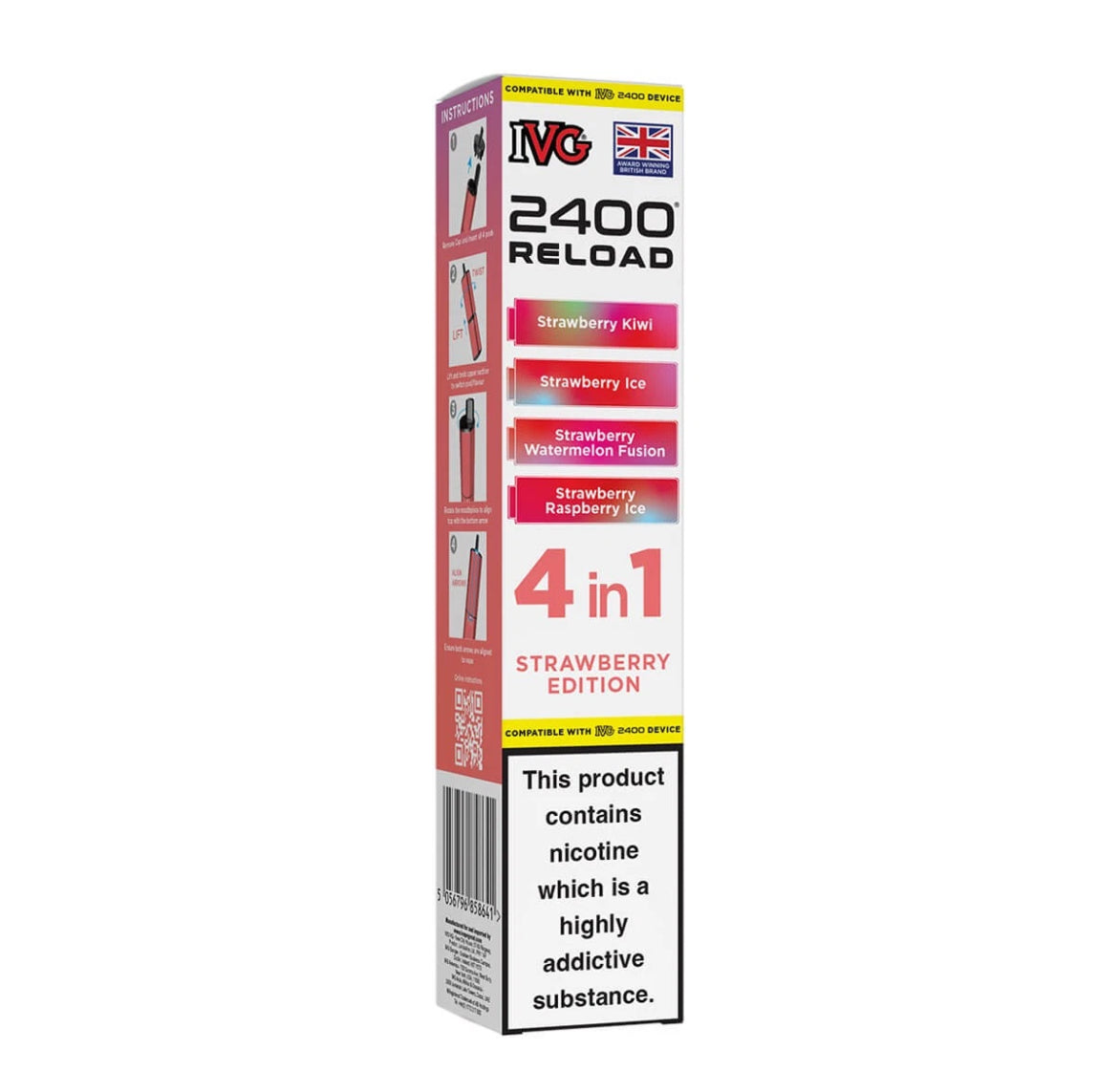 IVG 2400 Refill Pods  4 in 1 Pre-filled Refill Pods 2400 Puffs 4x2ml Reload