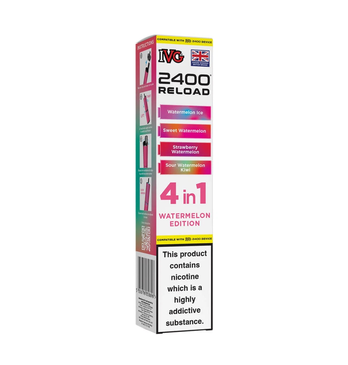 IVG 2400 Refill Pods  4 in 1 Pre-filled Refill Pods 2400 Puffs 4x2ml Reload