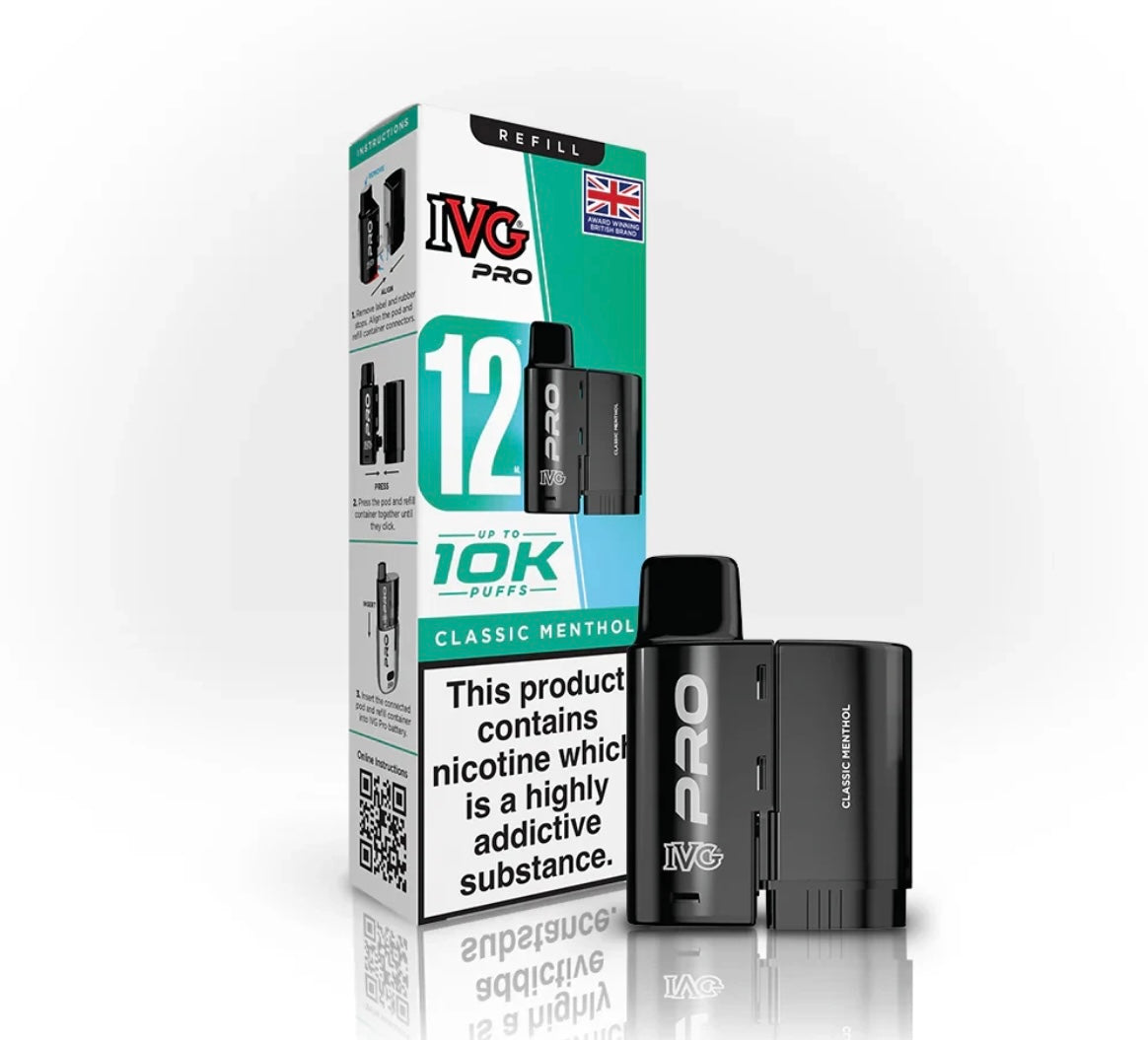 IVG Pro 12 Refill Pods Pre-filled Vape Replacement  20mg
