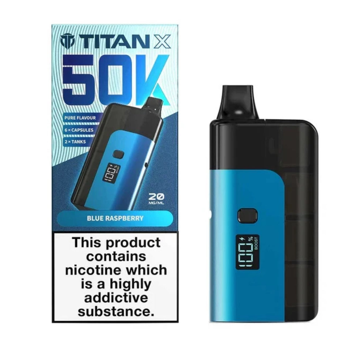 Titan X 50k Prefilled Vape Kit 20mg Rechargeable Vape Kit