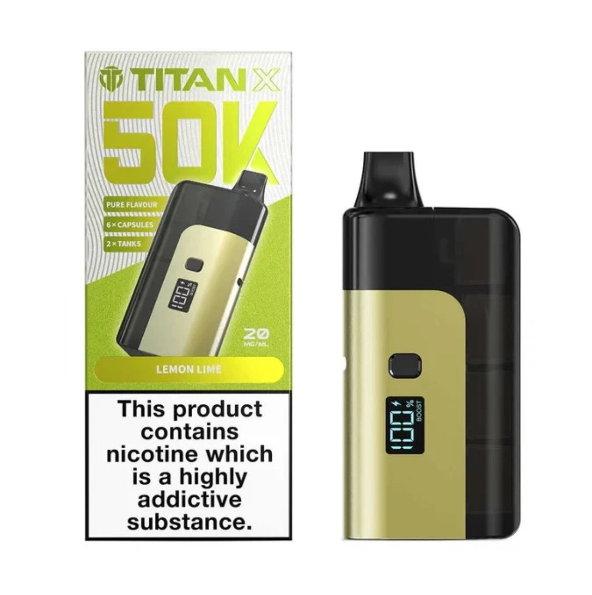Titan X 50k Prefilled Vape Kit 20mg Rechargeable Vape Kit