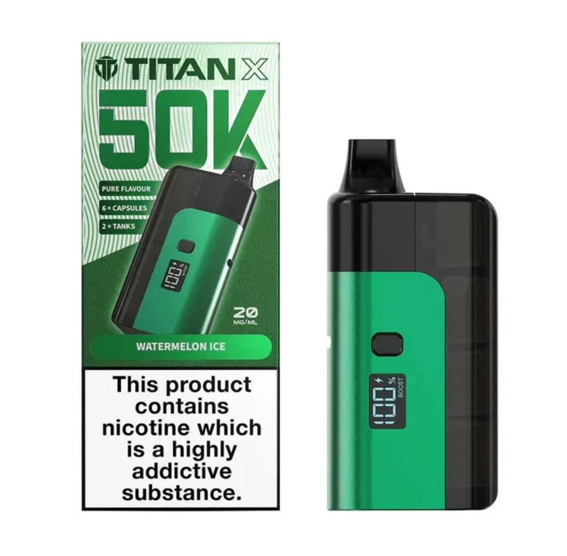 Titan X 50k Prefilled Vape Kit 20mg Rechargeable Vape Kit