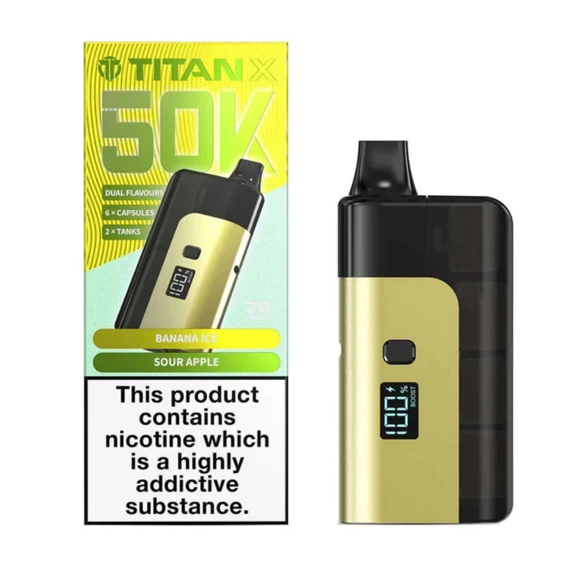 Titan X 50k Prefilled Vape Kit 20mg Rechargeable Vape Kit