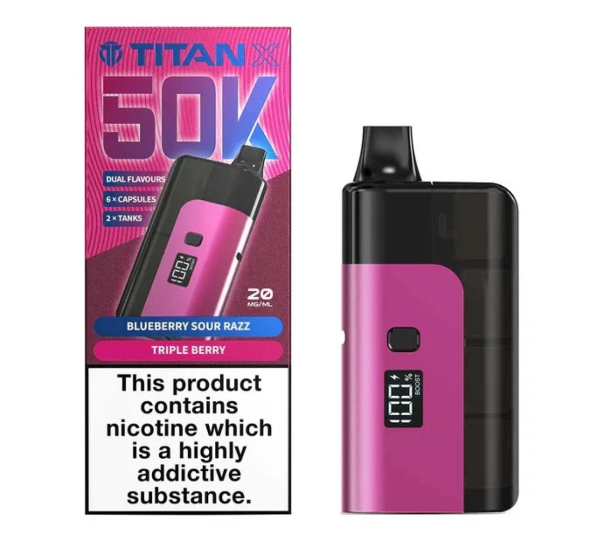 Titan X 50k Prefilled Vape Kit 20mg Rechargeable Vape Kit