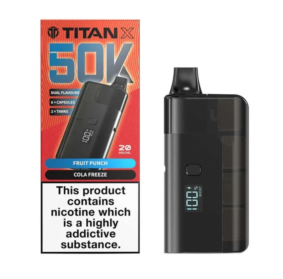 Titan X 50k Prefilled Vape Kit 20mg Rechargeable Vape Kit