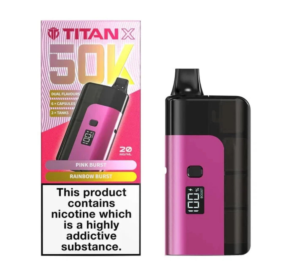 Titan X 50k Prefilled Vape Kit 20mg Rechargeable Vape Kit