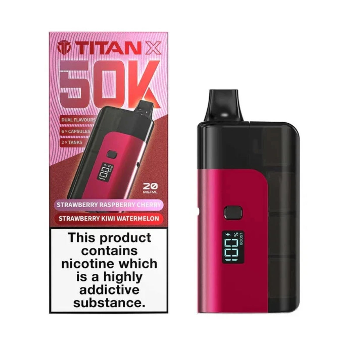 Titan X 50k Prefilled Vape Kit 20mg Rechargeable Vape Kit