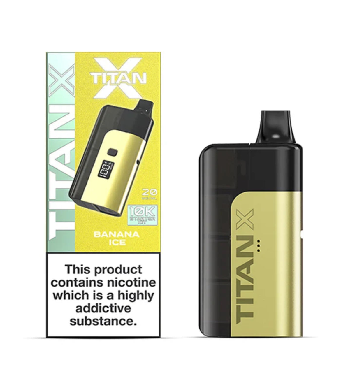 Titan X Pre-filled Pod Vape Kit 10K Puffs 20mg Puffs Rechargeable Vape Kit