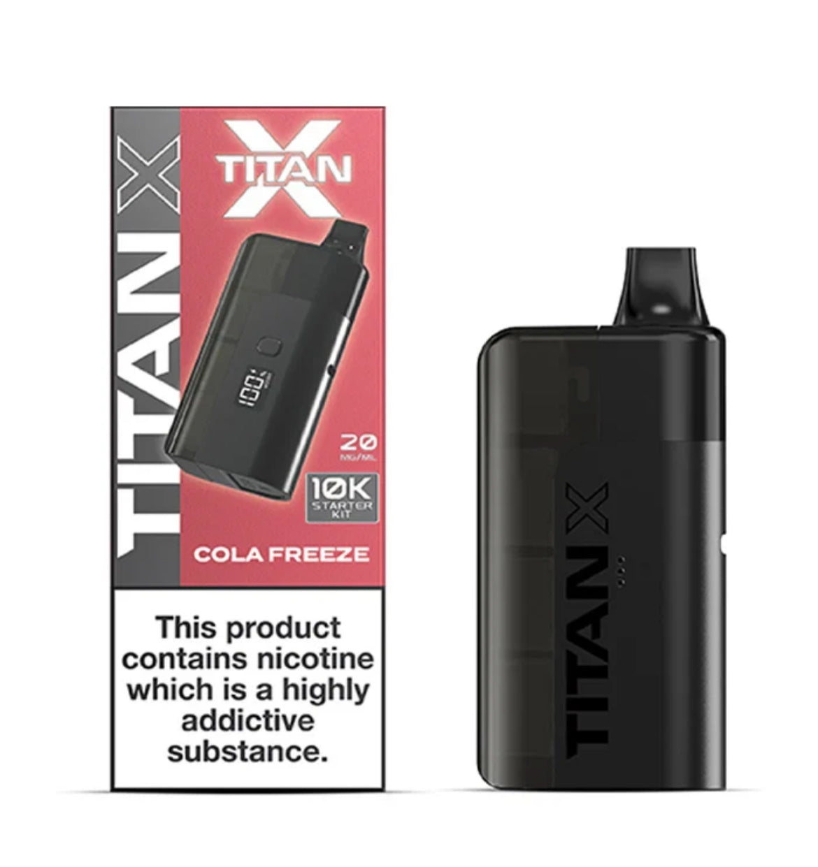 Titan X Pre-filled Pod Vape Kit 10K Puffs 20mg Puffs Rechargeable Vape Kit