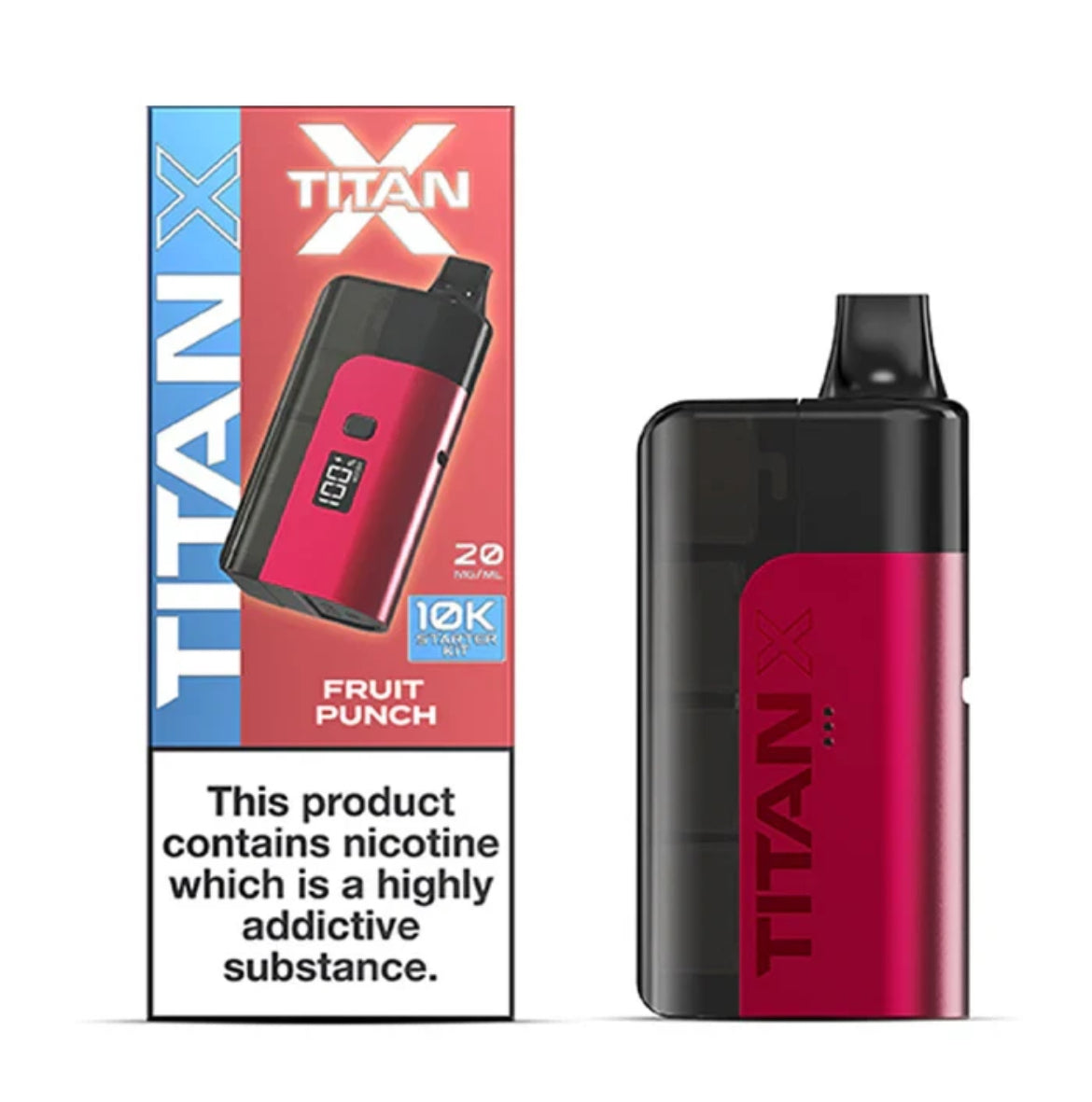 Titan X Pre-filled Pod Vape Kit 10K Puffs 20mg Puffs Rechargeable Vape Kit
