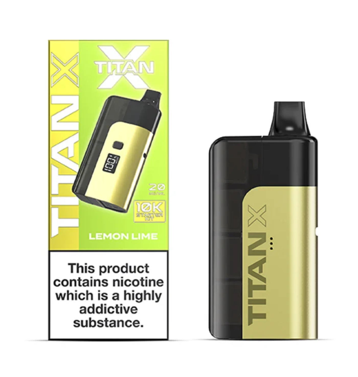 Titan X Pre-filled Pod Vape Kit 10K Puffs 20mg Puffs Rechargeable Vape Kit