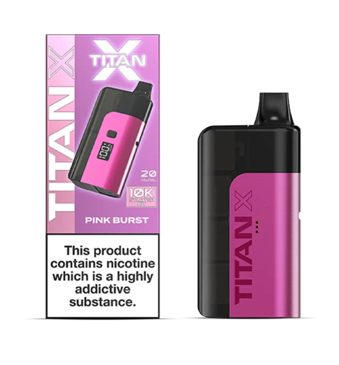 Titan X Pre-filled Pod Vape Kit 10K Puffs 20mg Puffs Rechargeable Vape Kit