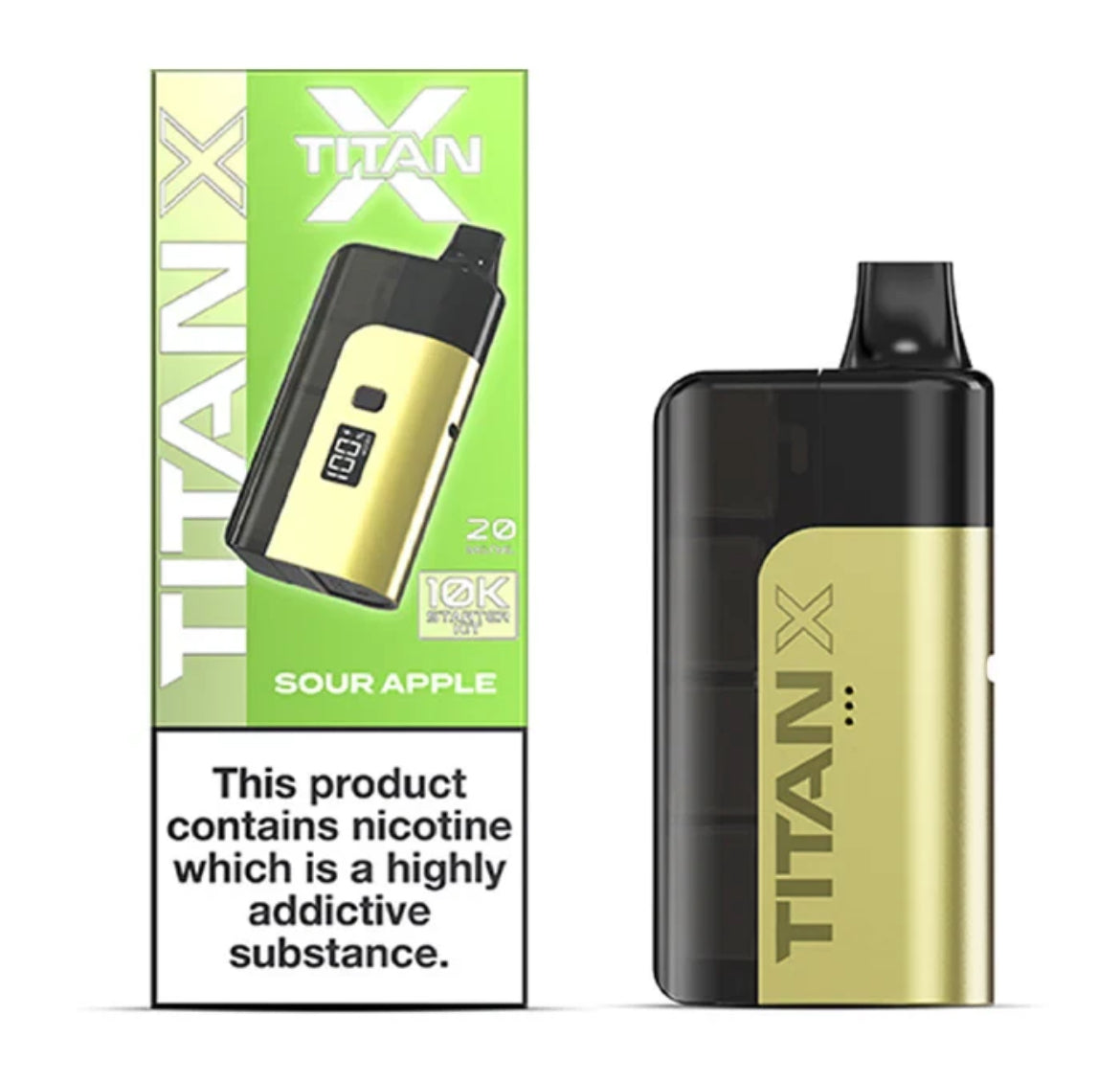 Titan X Pre-filled Pod Vape Kit 10K Puffs 20mg Puffs Rechargeable Vape Kit