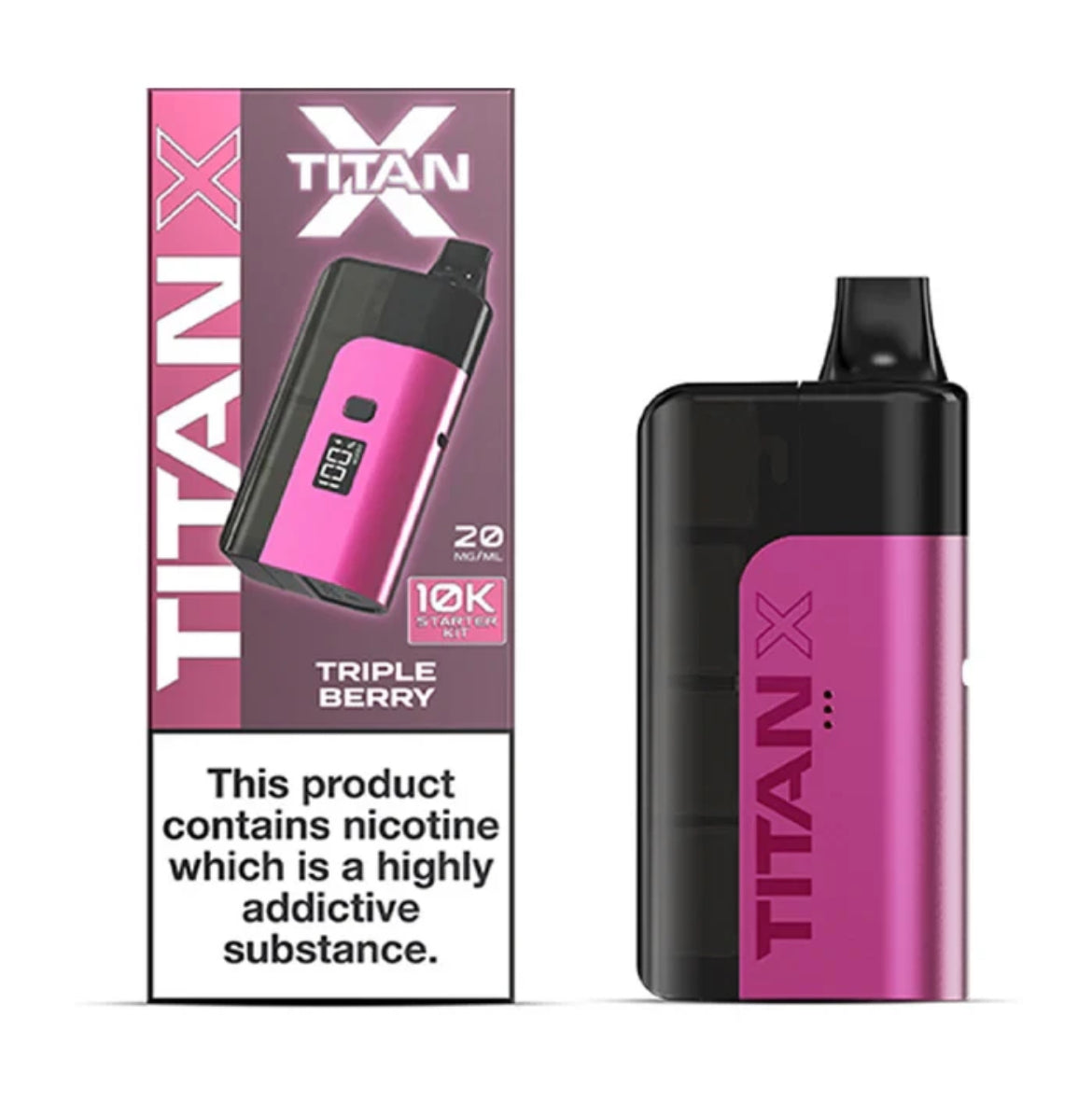 Titan X Pre-filled Pod Vape Kit 10K Puffs 20mg Puffs Rechargeable Vape Kit