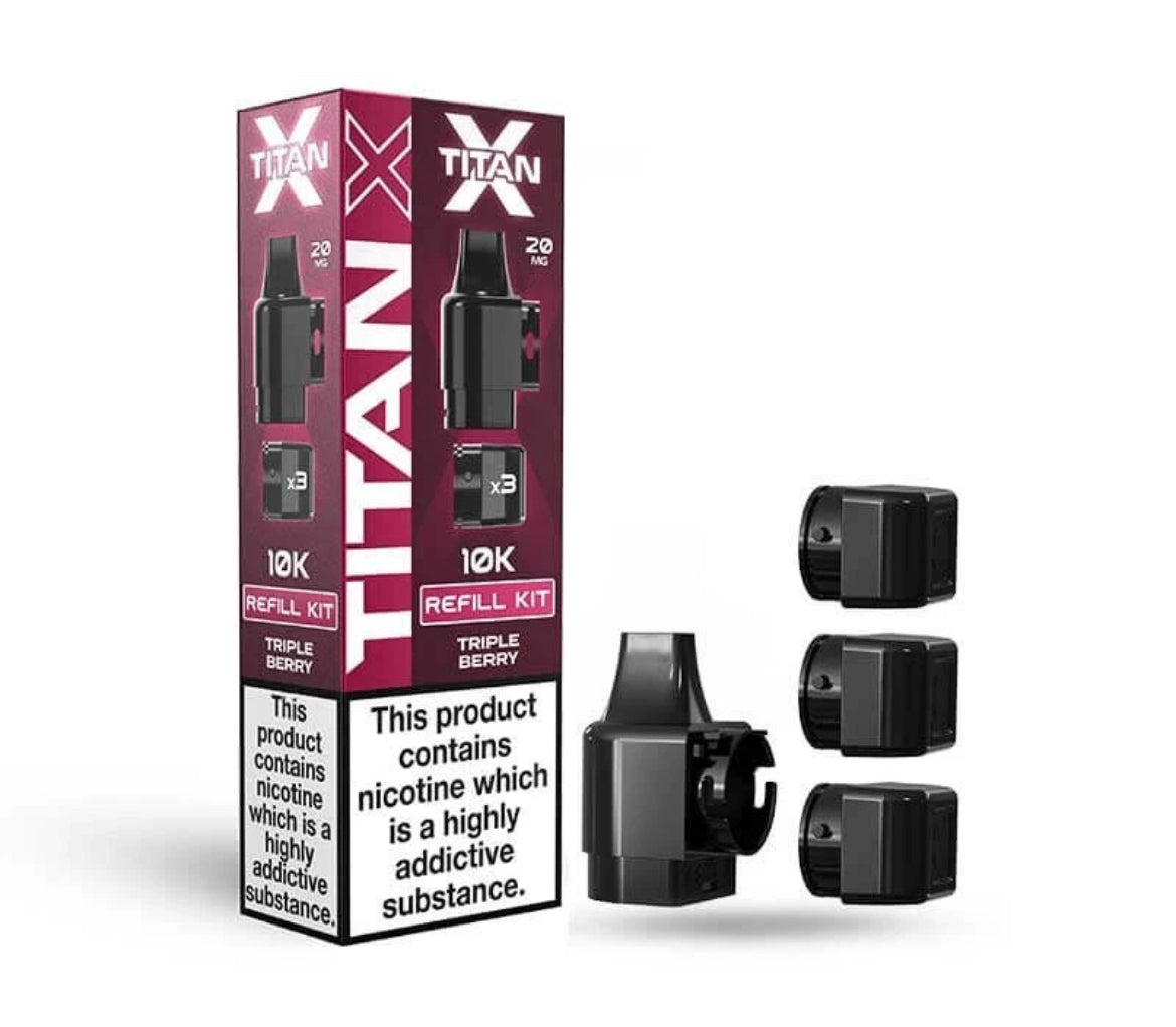 Titan X 10k Puffs Prefilled Pods 20mg 10000 Puffs Titan X Refill Vape Pods