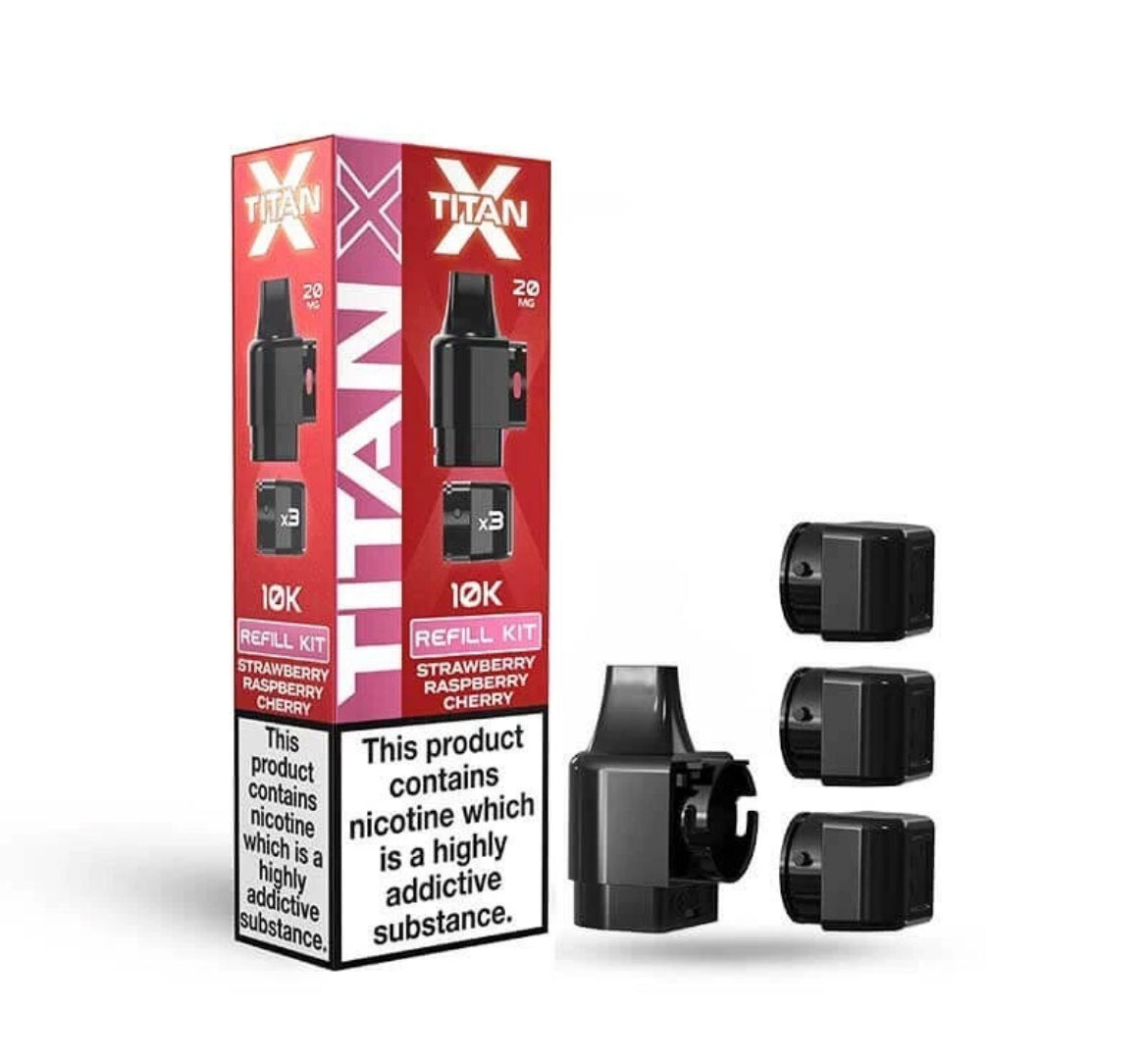 Titan X 10k Puffs Prefilled Pods 20mg 10000 Puffs Titan X Refill Vape Pods